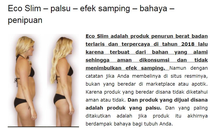 EcoSlim - Cara Lebih Cepat Melangsingkan & Membakar Lemak?