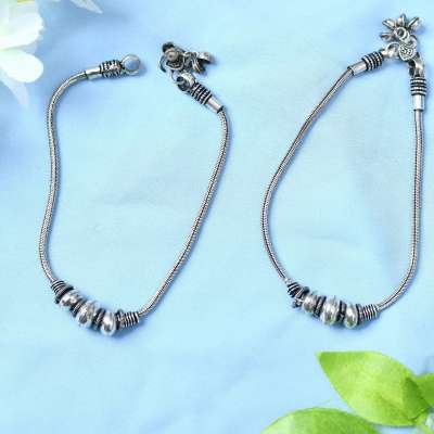 Oxidized German Silver Plated Anklets Profile Picture