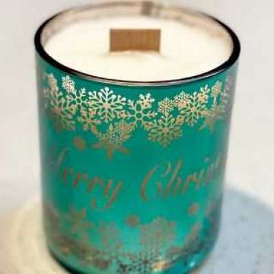 Buy Merry Christmas Green & Rose Gold Large Vogue Jar - 390 ml Profile Picture