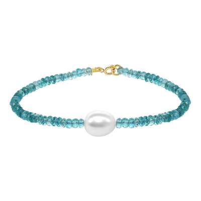 14k Apatite White Pearl Bracelet Profile Picture