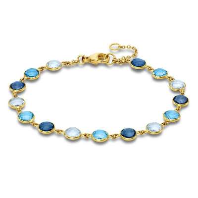 14k Multi-Color Blue Topaz 15" Link Bracelet Profile Picture