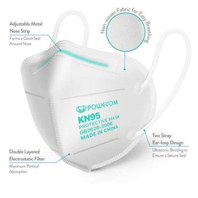 Buy  500-Pack KN95 (Appendix A Listed), Protective Face Mask, Disposable Particulate Respirator, GB2 Profile Picture