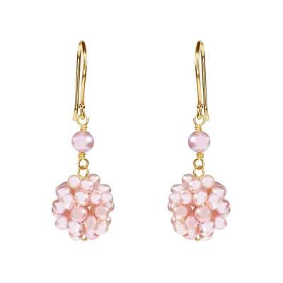 14k Natural Pink Pearls Popcorn Hook Earring Profile Picture