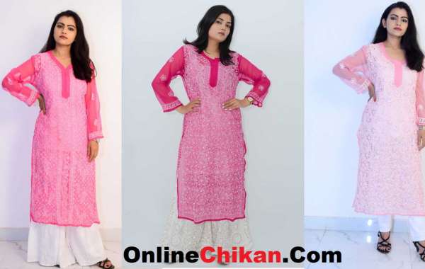 Latest Design Chikan Kurti : Lucknowi Chikankari : chikan suit latest design