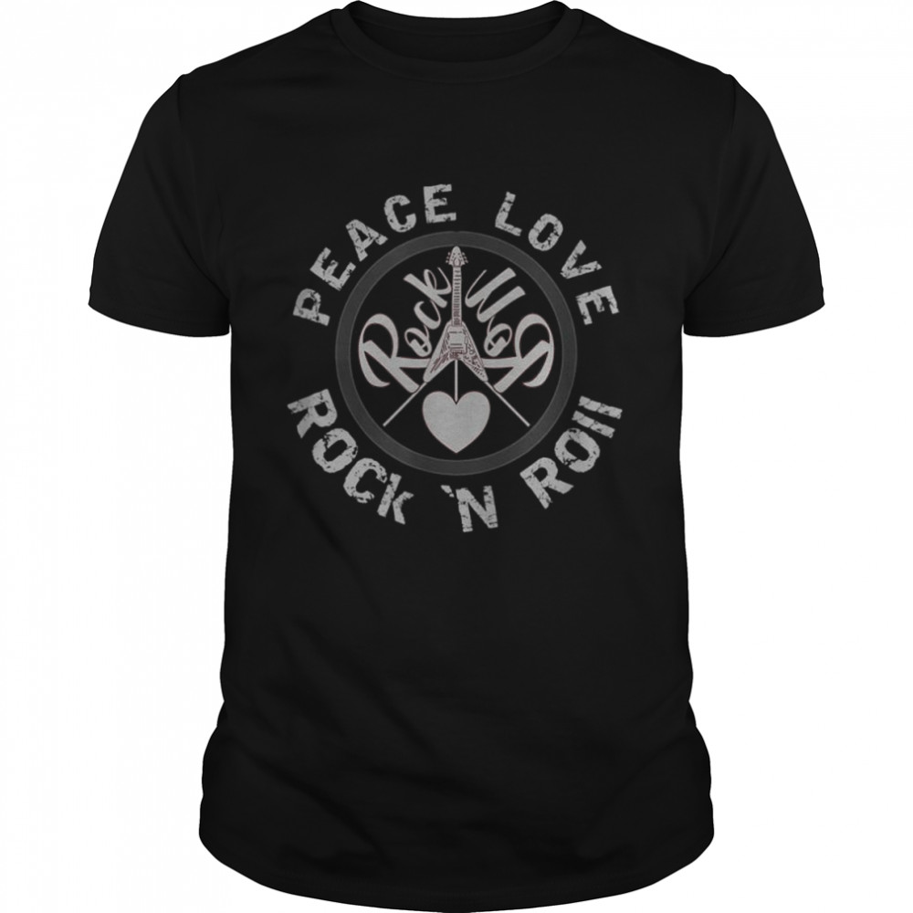 Peace Love and Rock And Roll Saying Rocker Motif Shirt - Trend T Shirt Store Online