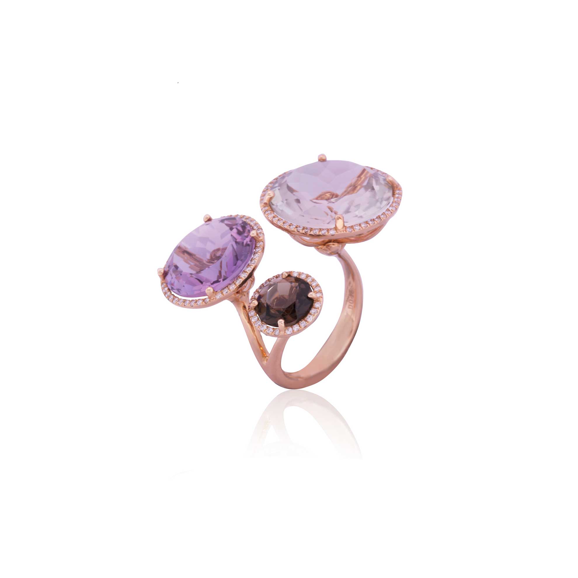 Multi Gemstone Ring in 18k with Diamonds