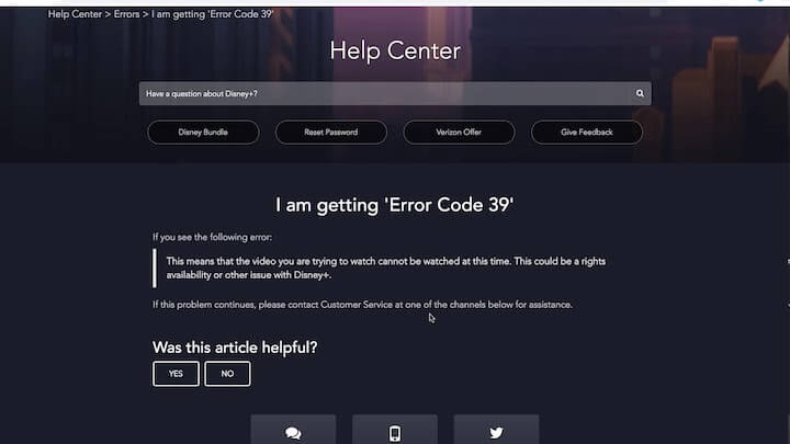 Simple and easy ways to fix the Disney Plus Error code 39
