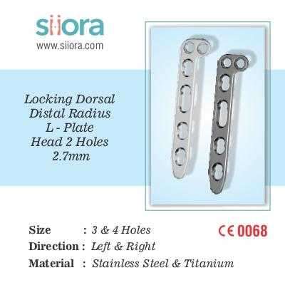 Locking Dorsal Distal Radius L-Plate Head 2 Holes 2.7 mm Profile Picture