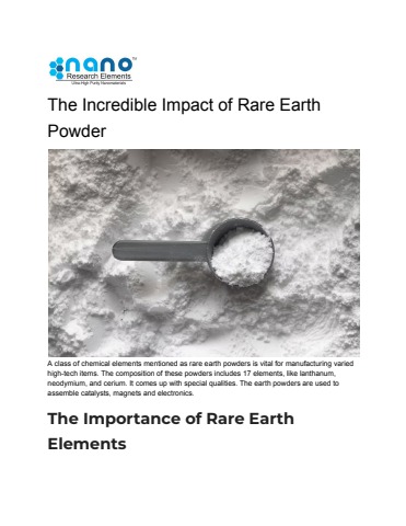 The Incredible Impact of Rare Earth Powder