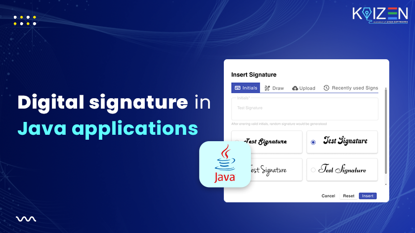 How to Add Digital Signature in Java using KAiZEN?